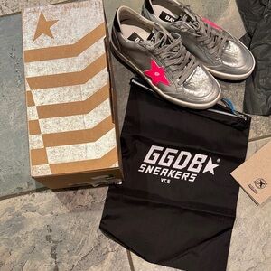 Golden Goose Silver Metallic Pink Ball Star sneakers - 36 NWT
